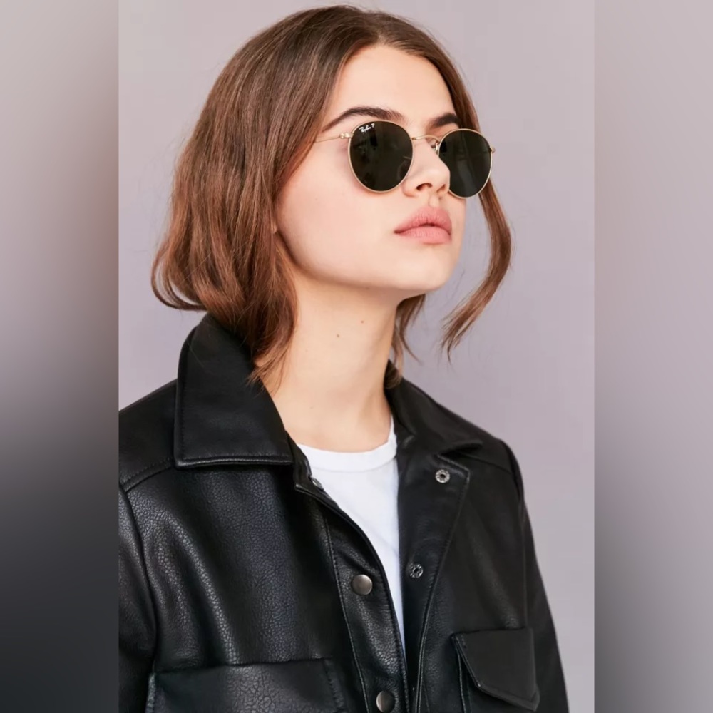 RayBan Polarized Round Metal Sunglasses